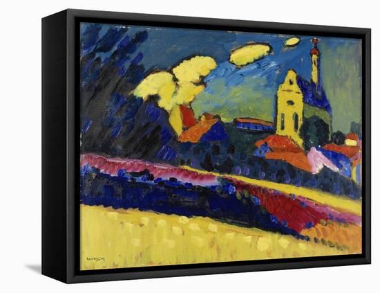 Study for Murnau, Landscape with Church, 1909 (Oil on Board)-Wassily Kandinsky-Framed Premier Image Canvas