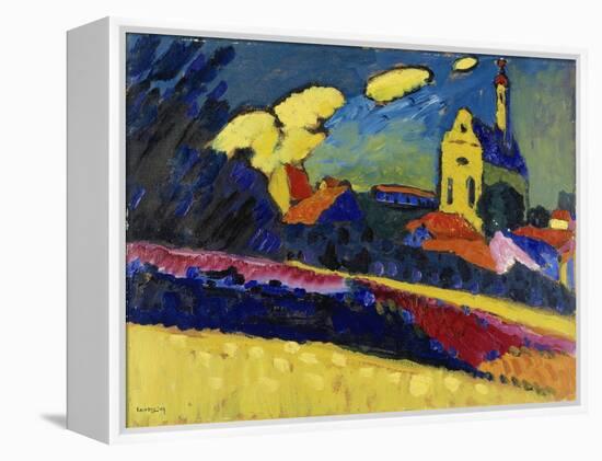 Study for Murnau, Landscape with Church, 1909 (Oil on Board)-Wassily Kandinsky-Framed Premier Image Canvas