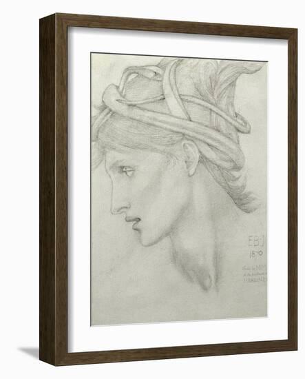 Study for Nimue for 'Merlin and Nimue', 1870-Edward Burne-Jones-Framed Giclee Print