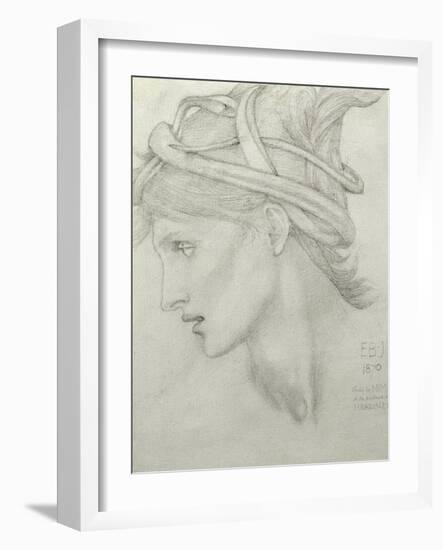 Study for Nimue for 'Merlin and Nimue', 1870-Edward Burne-Jones-Framed Giclee Print