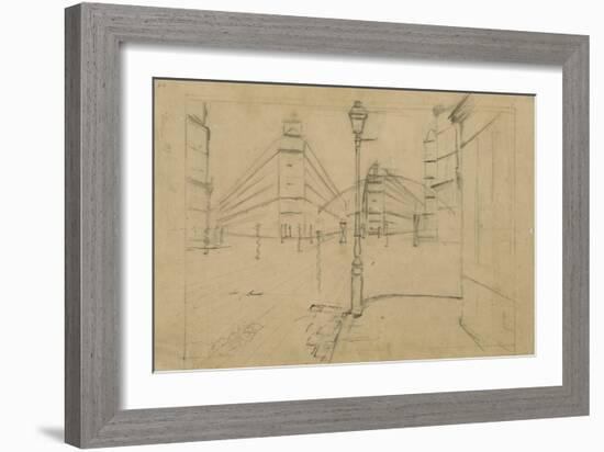 Study for Paris Street, Rainy Day, 1877-Gustave Caillebotte-Framed Giclee Print