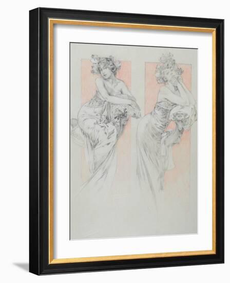 Study for Plate 12 from 'Documents Decoratifs', 1902-Alphonse Mucha-Framed Giclee Print