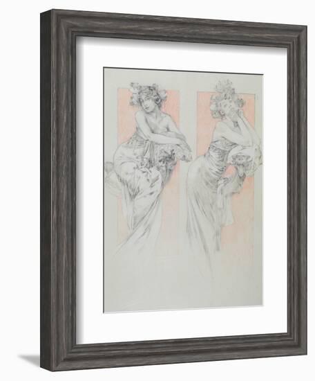 Study for Plate 12 from 'Documents Decoratifs', 1902-Alphonse Mucha-Framed Giclee Print