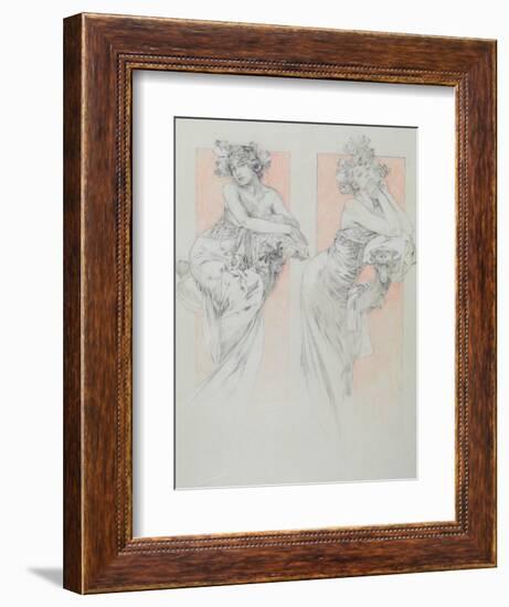 Study for Plate 12 from 'Documents Decoratifs', 1902-Alphonse Mucha-Framed Giclee Print