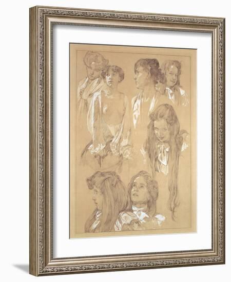 Study for Plate 17 from 'Documents Decoratifs', 1902-Alphonse Mucha-Framed Giclee Print