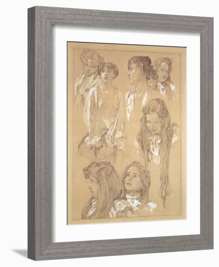 Study for Plate 17 from 'Documents Decoratifs', 1902-Alphonse Mucha-Framed Giclee Print