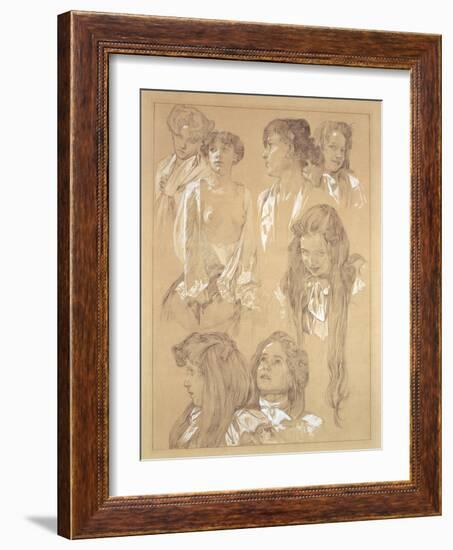 Study for Plate 17 from 'Documents Decoratifs', 1902-Alphonse Mucha-Framed Giclee Print