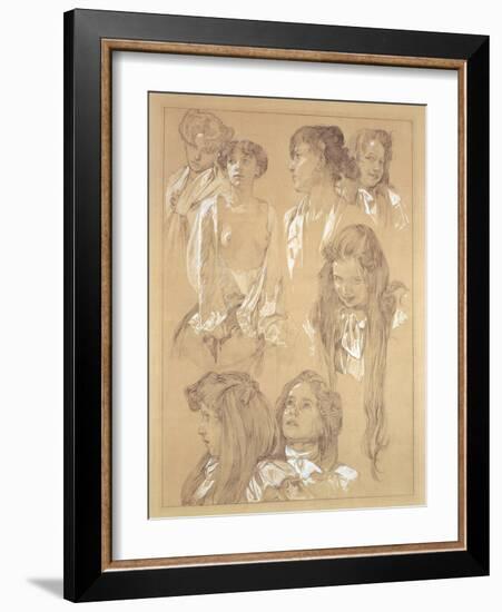 Study for Plate 17 from 'Documents Decoratifs', 1902-Alphonse Mucha-Framed Giclee Print