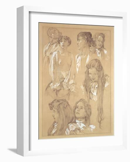 Study for Plate 17 from 'Documents Decoratifs', 1902-Alphonse Mucha-Framed Giclee Print