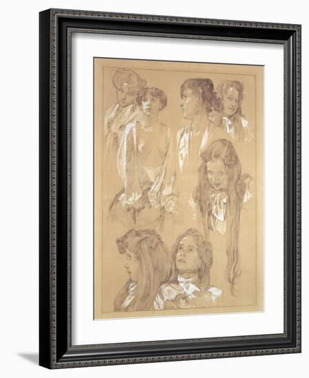 Study for Plate 17 from 'Documents Decoratifs', 1902-Alphonse Mucha-Framed Giclee Print