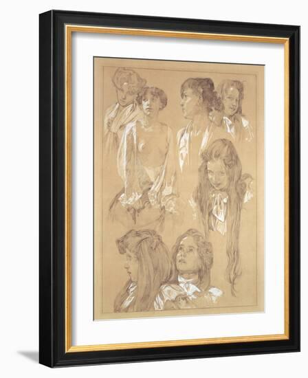 Study for Plate 17 from 'Documents Decoratifs', 1902-Alphonse Mucha-Framed Giclee Print