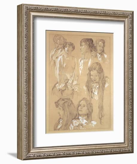 Study for Plate 17 from 'Documents Decoratifs', 1902-Alphonse Mucha-Framed Giclee Print