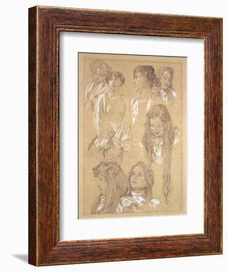 Study for Plate 17 from 'Documents Decoratifs', 1902-Alphonse Mucha-Framed Giclee Print