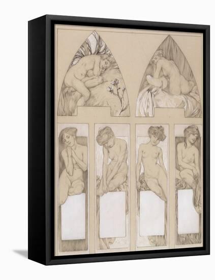 Study for Plate 22 from 'Figures Decoratives', 1905-Alphonse Mucha-Framed Premier Image Canvas