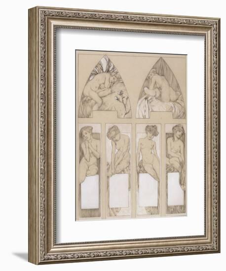 Study for Plate 22 from 'Figures Decoratives', 1905-Alphonse Mucha-Framed Giclee Print