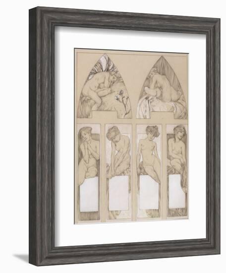 Study for Plate 22 from 'Figures Decoratives', 1905-Alphonse Mucha-Framed Giclee Print