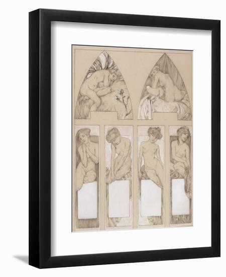 Study for Plate 22 from 'Figures Decoratives', 1905-Alphonse Mucha-Framed Giclee Print