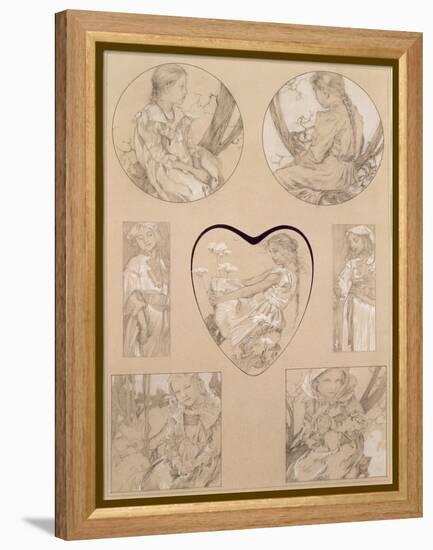 Study for Plate 28 from 'Documents Decoratifs', 1905-Alphonse Mucha-Framed Premier Image Canvas