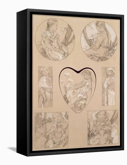 Study for Plate 28 from 'Documents Decoratifs', 1905-Alphonse Mucha-Framed Premier Image Canvas