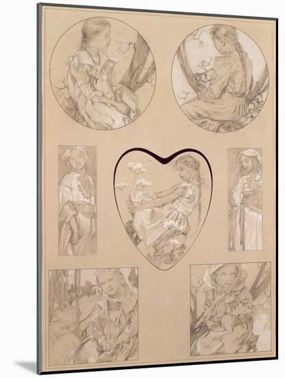 Study for Plate 28 from 'Documents Decoratifs', 1905-Alphonse Mucha-Mounted Giclee Print