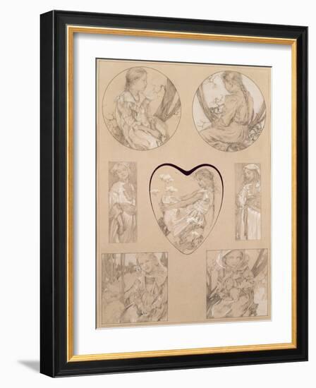 Study for Plate 28 from 'Documents Decoratifs', 1905-Alphonse Mucha-Framed Giclee Print