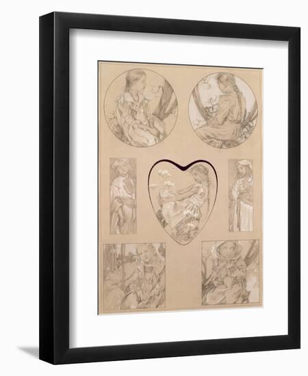 Study for Plate 28 from 'Documents Decoratifs', 1905-Alphonse Mucha-Framed Giclee Print