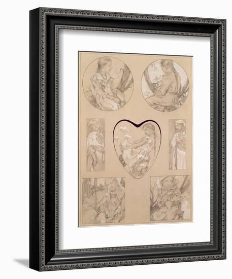 Study for Plate 28 from 'Documents Decoratifs', 1905-Alphonse Mucha-Framed Giclee Print