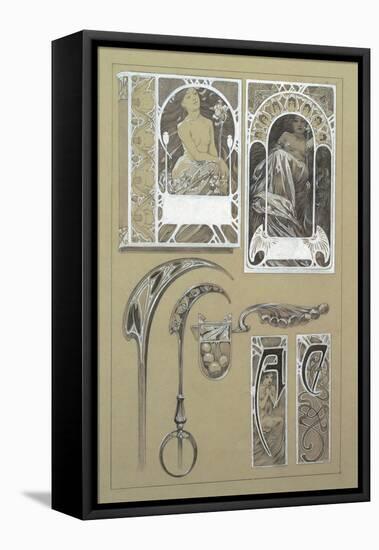 Study for Plate 43 from 'Documents Decoratifs', 1902-Alphonse Mucha-Framed Premier Image Canvas