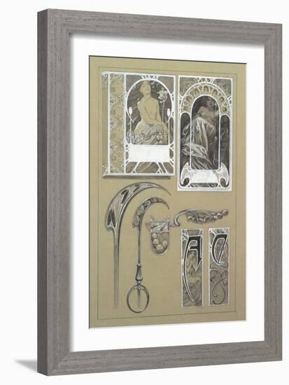 Study for Plate 43 from 'Documents Decoratifs', 1902-Alphonse Mucha-Framed Giclee Print