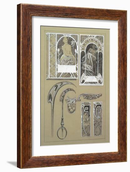 Study for Plate 43 from 'Documents Decoratifs', 1902-Alphonse Mucha-Framed Giclee Print