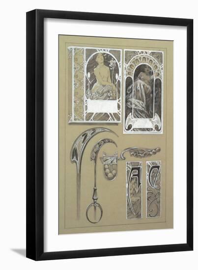 Study for Plate 43 from 'Documents Decoratifs', 1902-Alphonse Mucha-Framed Giclee Print