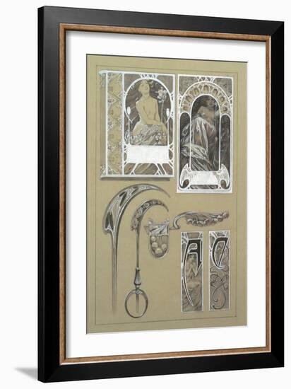 Study for Plate 43 from 'Documents Decoratifs', 1902-Alphonse Mucha-Framed Giclee Print