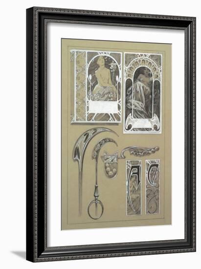 Study for Plate 43 from 'Documents Decoratifs', 1902-Alphonse Mucha-Framed Giclee Print