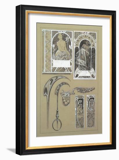 Study for Plate 43 from 'Documents Decoratifs', 1902-Alphonse Mucha-Framed Giclee Print