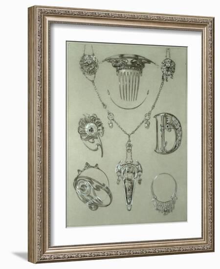 Study for Plate 49 from 'Documents Decoratifs', 1902-Alphonse Mucha-Framed Giclee Print