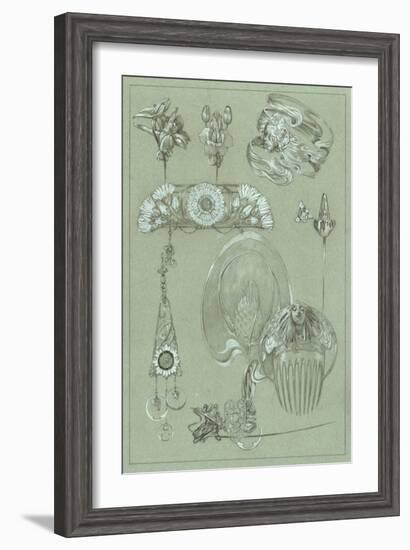 Study for Plate 50 from 'Documents Decoratifs', 1902-Alphonse Mucha-Framed Giclee Print