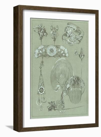 Study for Plate 50 from 'Documents Decoratifs', 1902-Alphonse Mucha-Framed Giclee Print