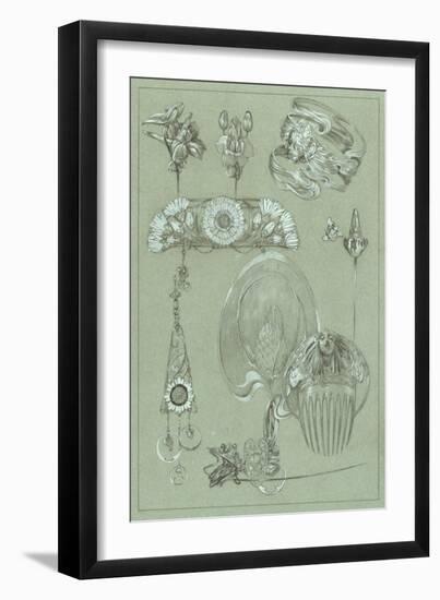 Study for Plate 50 from 'Documents Decoratifs', 1902-Alphonse Mucha-Framed Giclee Print
