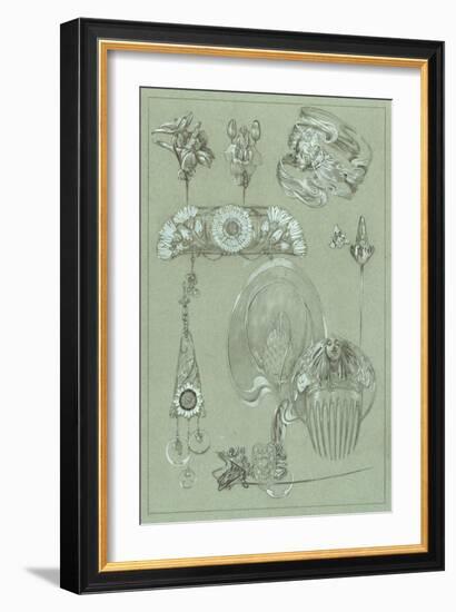 Study for Plate 50 from 'Documents Decoratifs', 1902-Alphonse Mucha-Framed Giclee Print