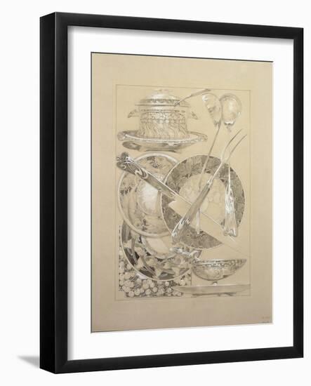 Study for Plate 59 from 'Documents Decoratifs', 1902-Alphonse Mucha-Framed Giclee Print