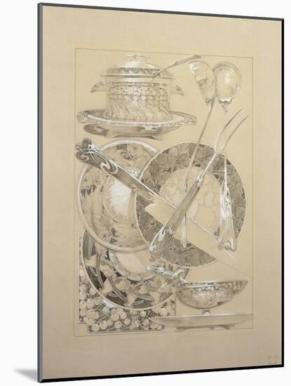 Study for Plate 59 from 'Documents Decoratifs', 1902-Alphonse Mucha-Mounted Giclee Print