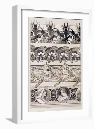 Study for Plate 60 of 'Documents Decoratifs', 1902-Alphonse Mucha-Framed Giclee Print