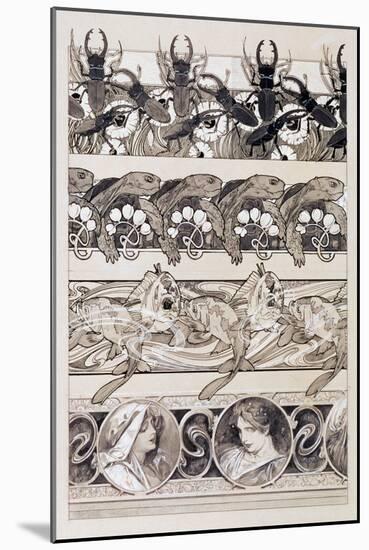 Study for Plate 60 of 'Documents Decoratifs', 1902-Alphonse Mucha-Mounted Giclee Print