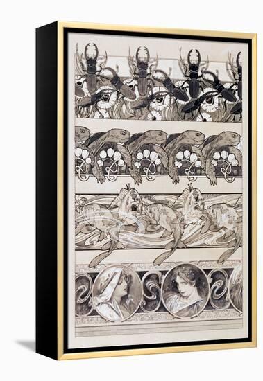 Study for Plate 60 of 'Documents Decoratifs', 1902-Alphonse Mucha-Framed Premier Image Canvas