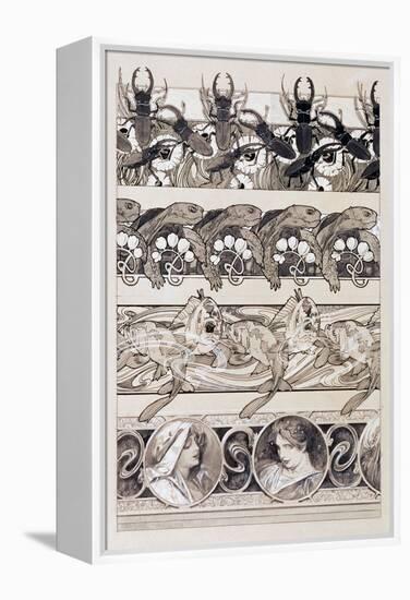 Study for Plate 60 of 'Documents Decoratifs', 1902-Alphonse Mucha-Framed Premier Image Canvas