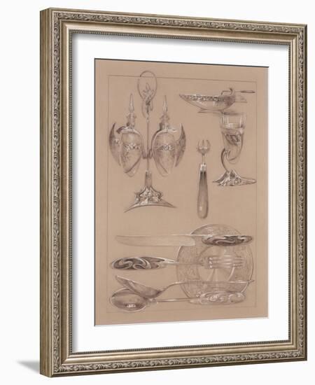 Study for Plate 69 of 'Documents Decoratifs', 1902-Alphonse Mucha-Framed Giclee Print