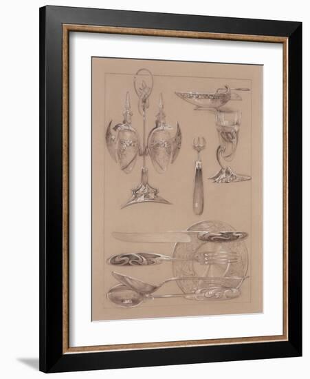 Study for Plate 69 of 'Documents Decoratifs', 1902-Alphonse Mucha-Framed Giclee Print