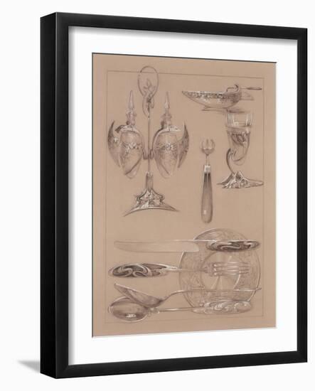 Study for Plate 69 of 'Documents Decoratifs', 1902-Alphonse Mucha-Framed Giclee Print