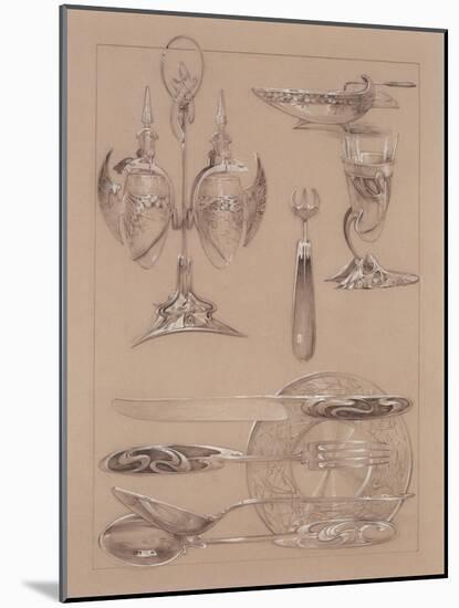 Study for Plate 69 of 'Documents Decoratifs', 1902-Alphonse Mucha-Mounted Giclee Print