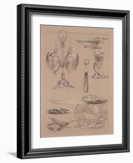 Study for Plate 69 of 'Documents Decoratifs', 1902-Alphonse Mucha-Framed Giclee Print